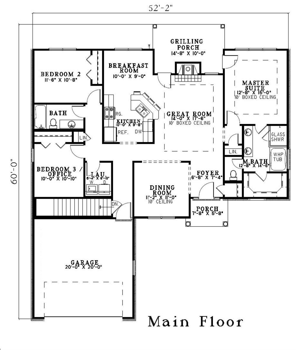Floor Plan First Story of Craftsman Plan #153-1469